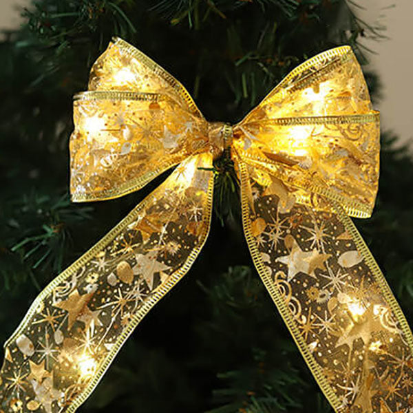 BowLift | Christmas LED Copper Wire Lights Ribbon Lights Bow Tie Ribbon Lights String Props Decorative Lights