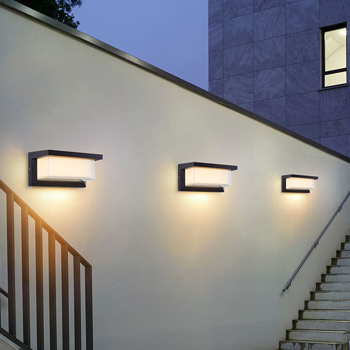 Modern Minimalist Solar Rectangle PC LED Outdoor Wall Sconce Lamp For Outdoor Patio | Bowlift