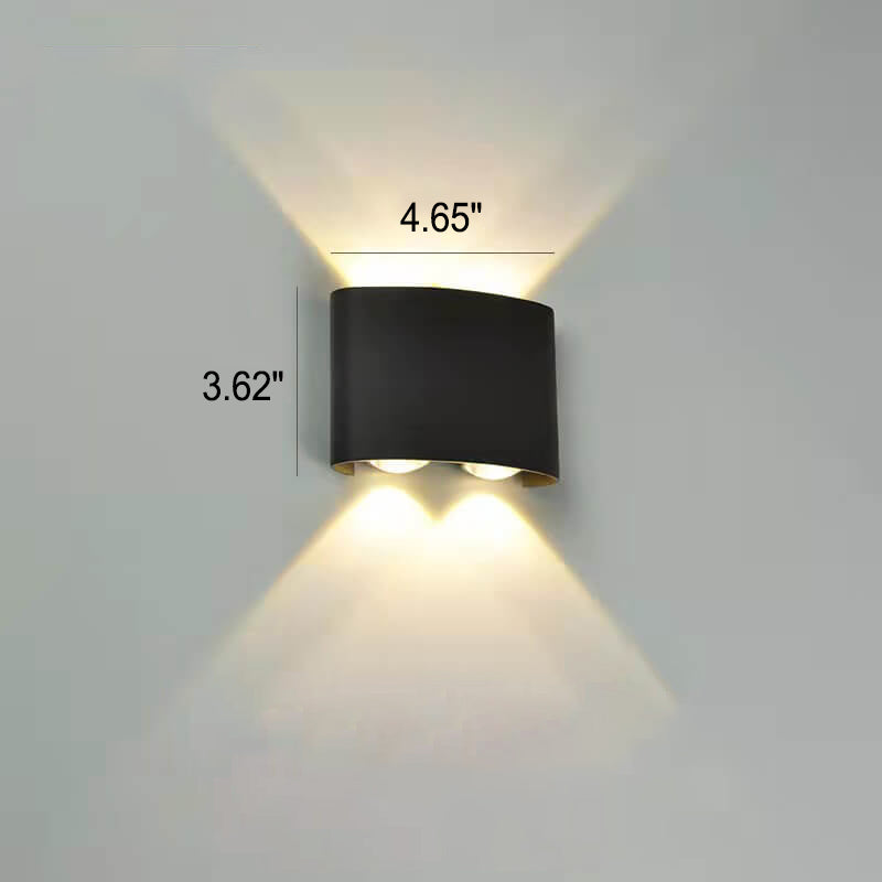 Modern Outdoor Arc Up and Down Spotlight LED Outdoor Waterproof Wall Sconce Lamp | Bowlift