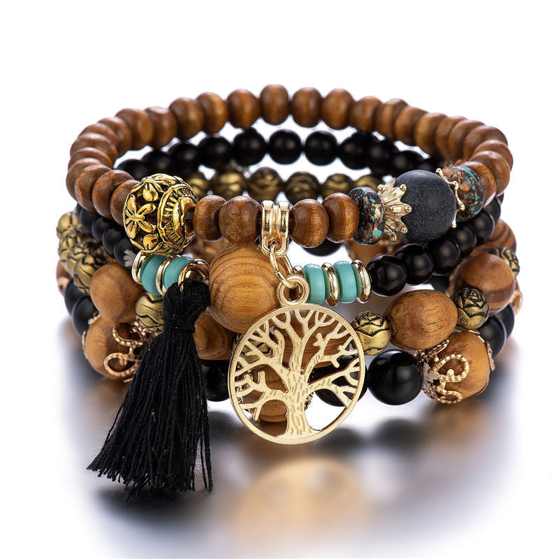BowLift | Boho Multilayer Wooden Bead Bracelet