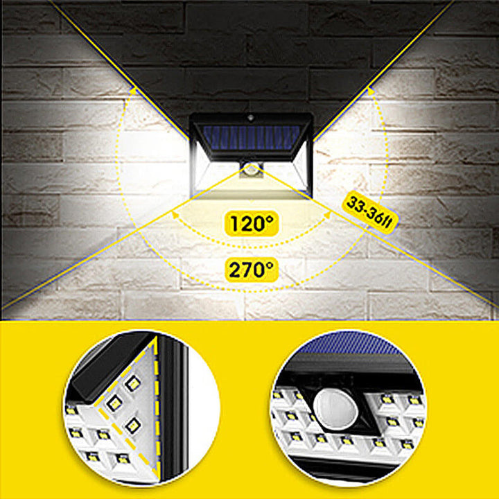 Outdoor Solar Trapezoid Body Sensor Waterproof LED Patio Wall Sconce Lamp | Bowlift
