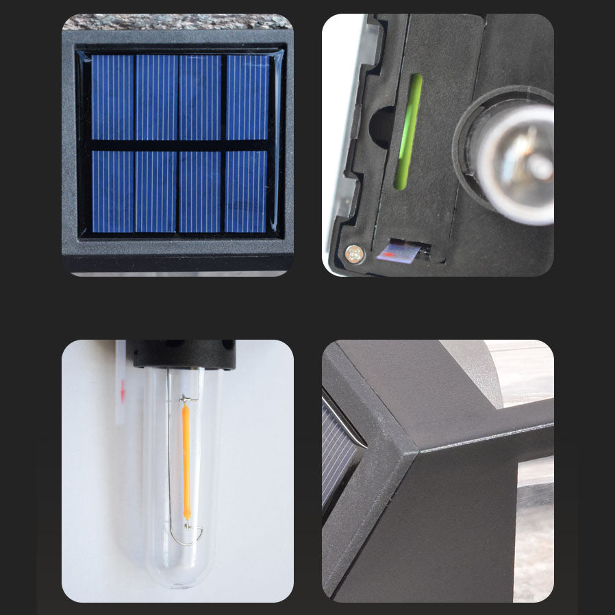 Modern Square Plastic Solar LED Outdoor Waterproof Garden Landscape Wall Sconce Lamp | Bowlift