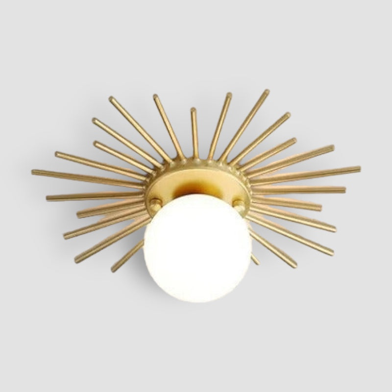 BowLift | HaloBeam – Elegant Glass and Iron Wall Lamp for Classic Touch