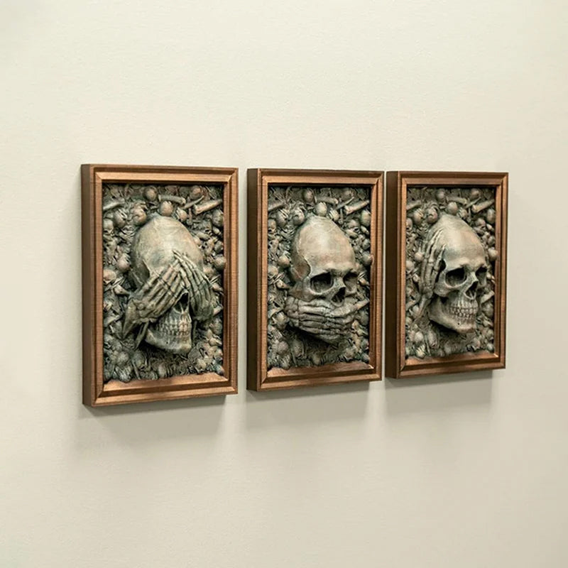 BowLift | Three Wise Skulls Picture Frame Decor