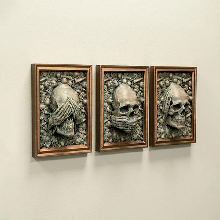 BowLift | Three Wise Skulls Picture Frame Decor