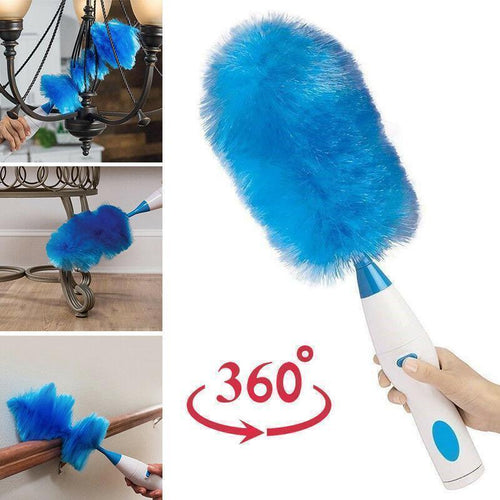 360° Rotatable Electric Spin Duster Motorized Dust Wand with 2 Brushes | Bowlift