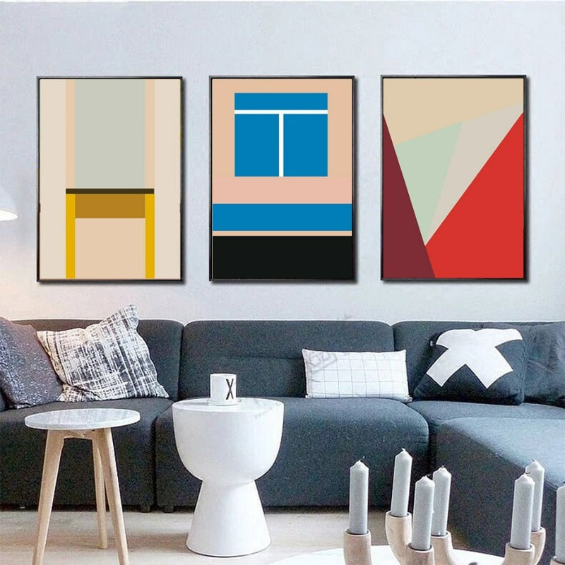 Colorful Triangles - Canvas Wall Art Painting | Bowlift