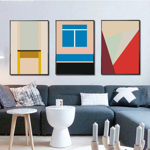 Colorful Triangles - Canvas Wall Art Painting | Bowlift