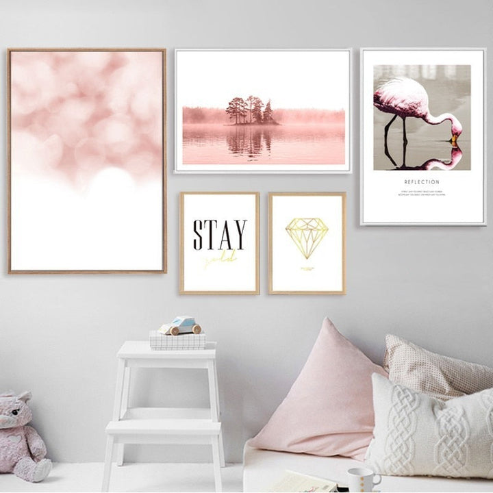 Flamingo Reflection - Canvas Wall Art Painting | Bowlift