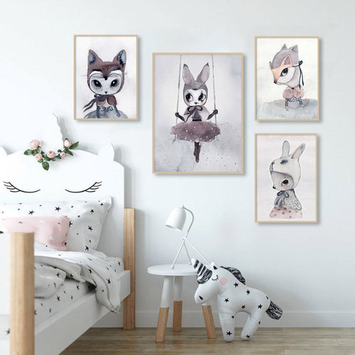 Watercolor Cartoon - Canvas Wall Art Painting | Bowlift