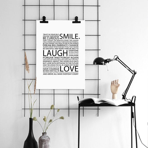 Romantic Flowers Smile Laugh Love Quote - Canvas Wall Art Painting | Bowlift
