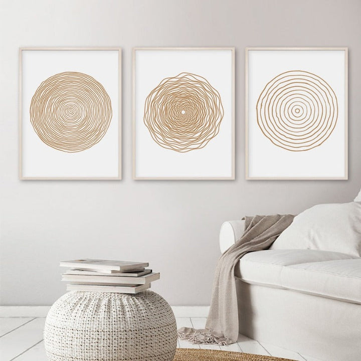 Minimalist Geometric Abstract Circle - Canvas Wall Art Painting | Bowlift