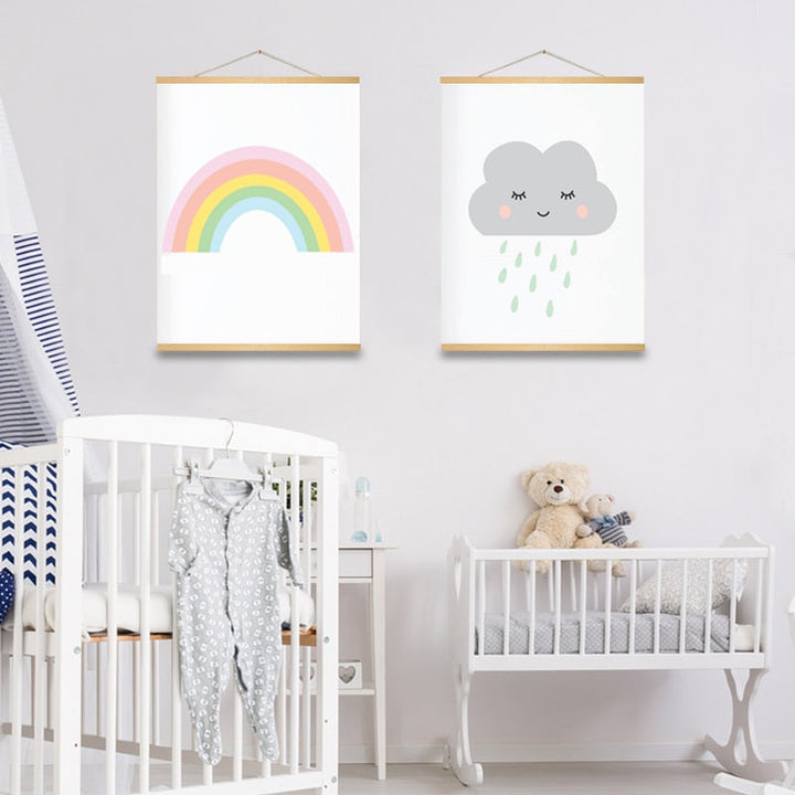 Modern Cartoon Rainbow - Canvas Wall Art Painting | Bowlift