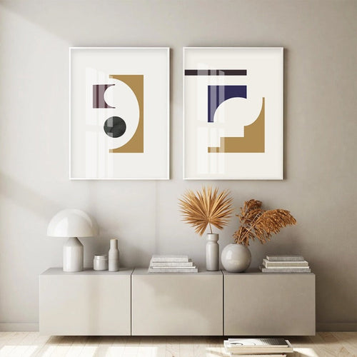 Geometric Graphic Abstract Minimalist Gallery  - Canvas Wall Art Painting | Bowlift