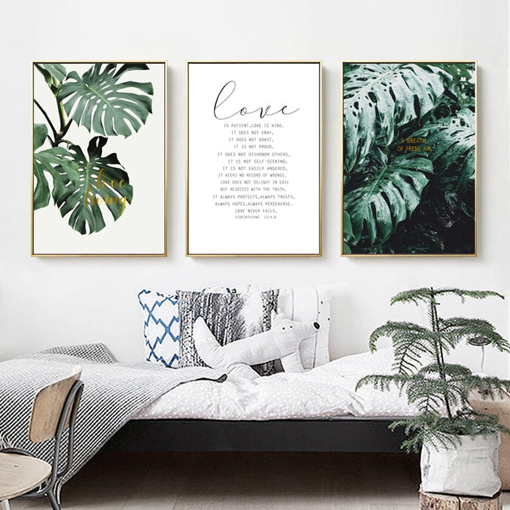 Green Turtle Leaves - Canvas Wall Art Painting | Bowlift