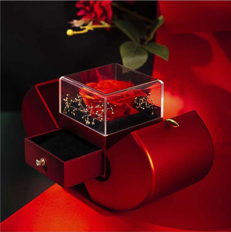 BowLift | Rose Apple Jewelry Box™ | With Eternal Rose Necklace.