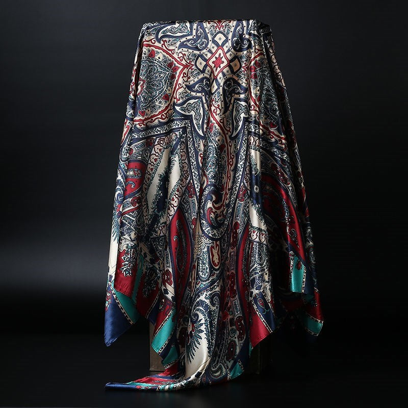 BowLift | Large square scarf Simulation silk scarf All-match scarf Scarf