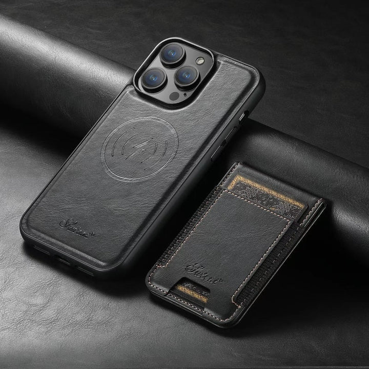 BowLift | LuxCase Leather Phone Case with Card Slot and Stand – Suitable for iPhone