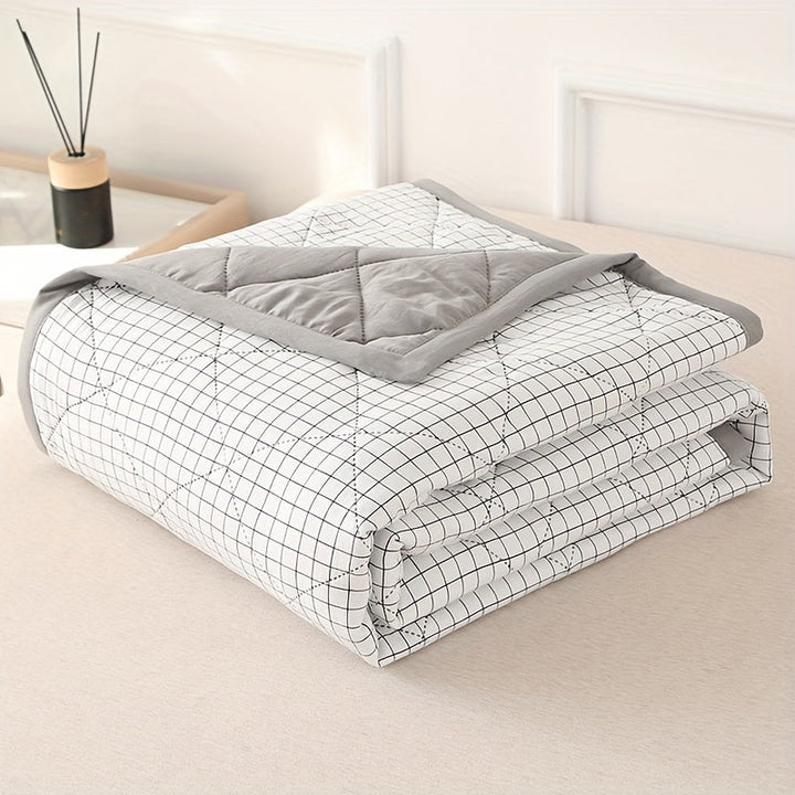 Elegant Preppy Plaid Summer Blanket for Cool Nights | Bowlift