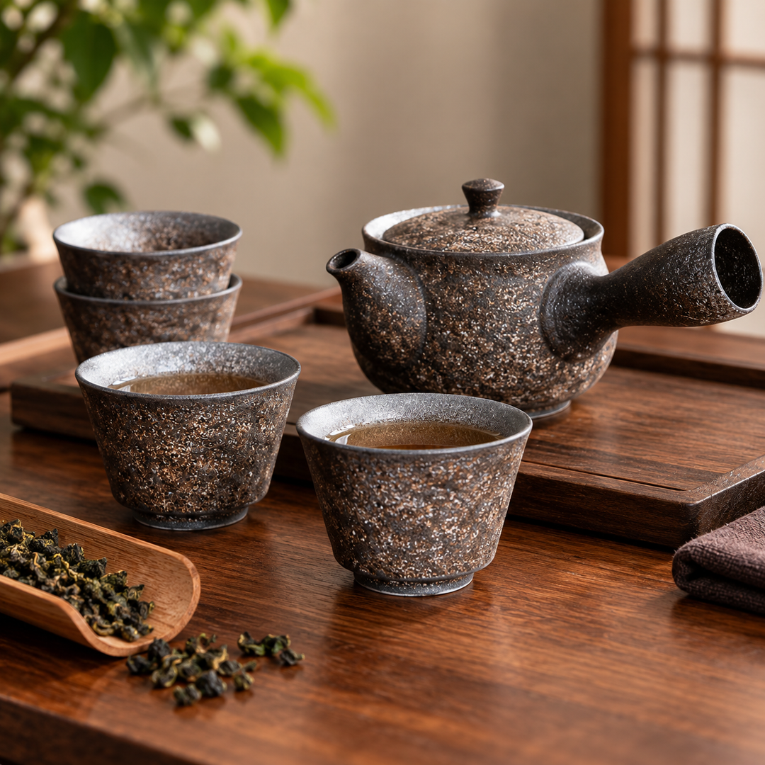 Handcrafted Rustic Ceramic Tea Cup with Textured Glaze Gift Box Bowlift