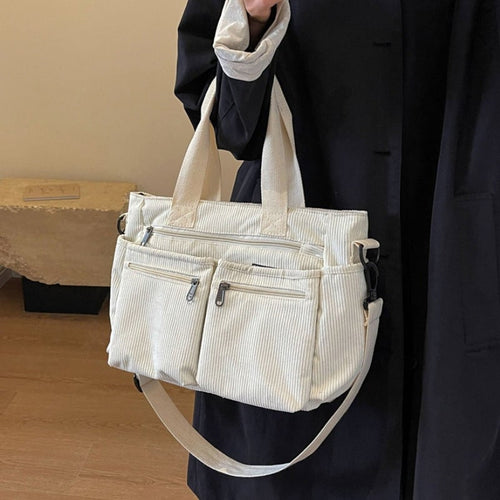 BowLift | Solid Color Corduroy Tote Bag