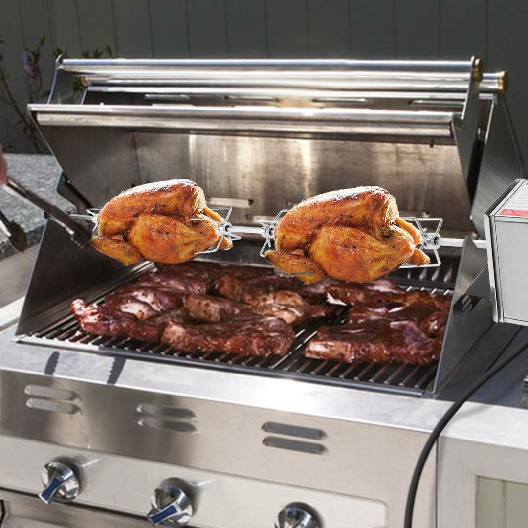 BBQ Grill Skewer Stainless Steel Motor 4x Meat Needle | Bowlift