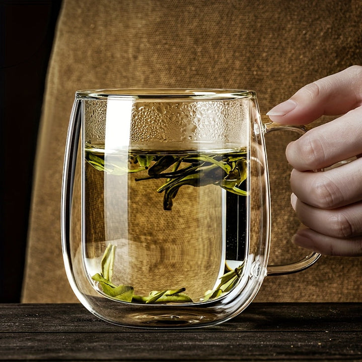 ThermoSip Double-Walled Glass Mug – Borosilicate Glass, Heat Resistant & Elegant | Bowlift
