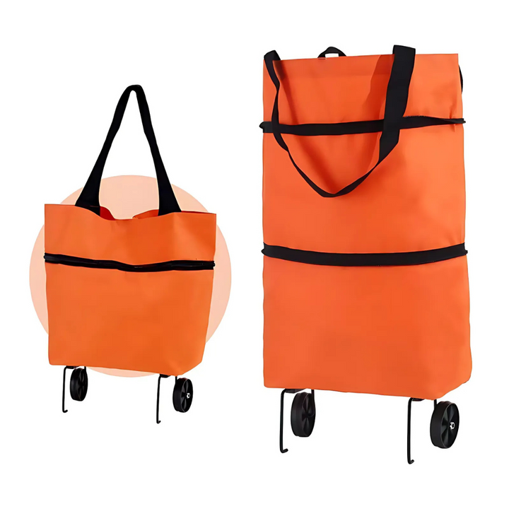 Foldable shopping trolley with expandable wheels | Bowlift