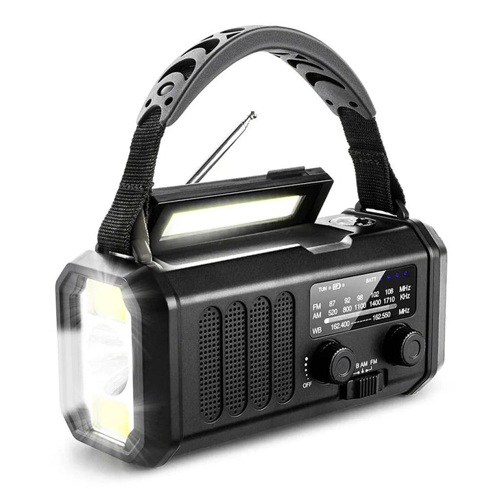 BowLift | Solar Emergency Radio with Power Bank – Hand Crank & LED Torch for Camping and Outdoor Use