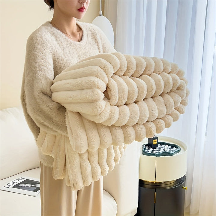 LuxFaux – Luxury Rabbit Fur Blanket for Ultimate Comfort Bowlift