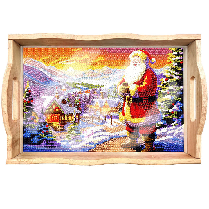 BowLift | DIY Diamond Painting Wooden Tray Food Tray with Handle Living Room Decoration Mandala Wooden Tray Kit