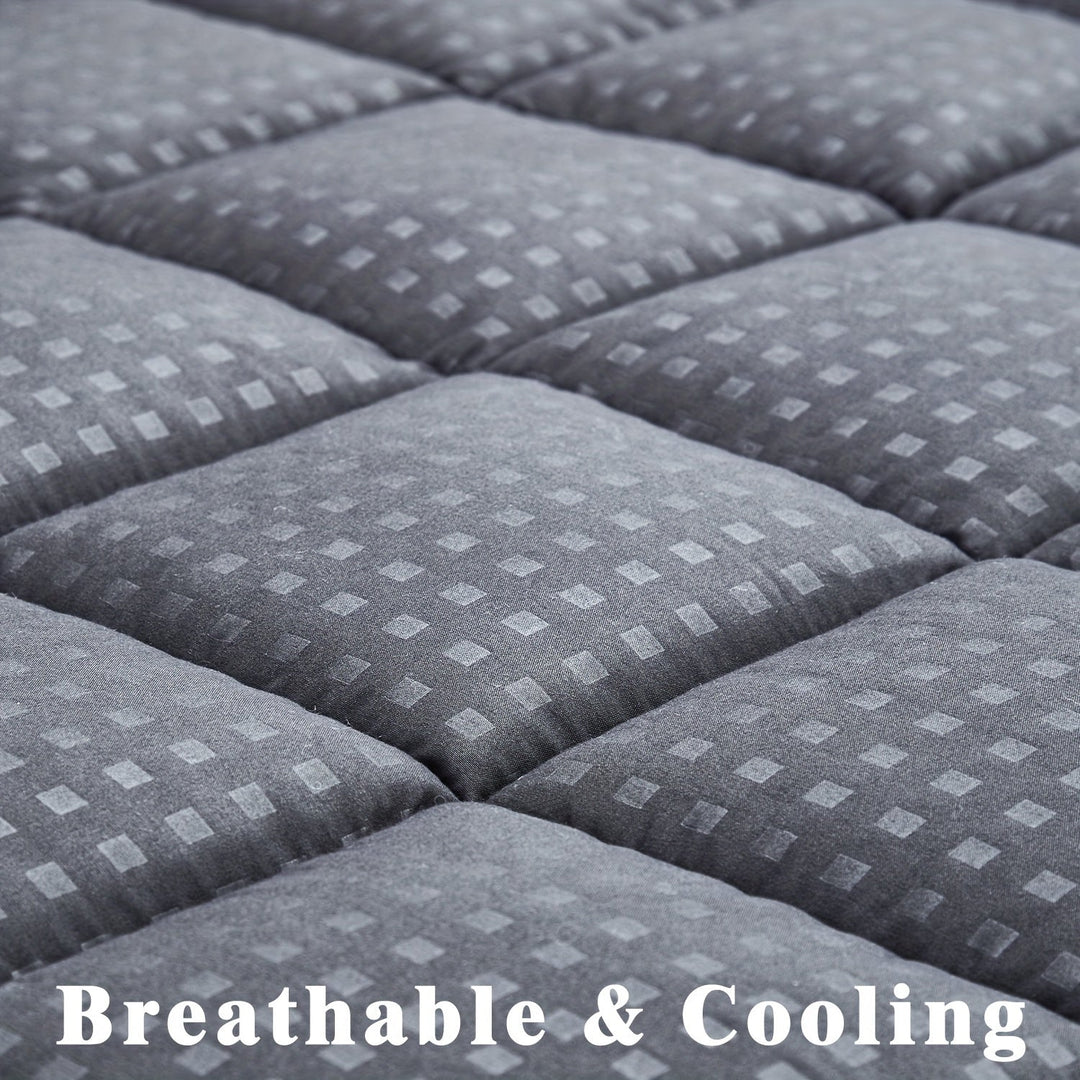 Ultimate Cooling Mattress Pad – Premium Quilted Pillow Top, Luxuriously Fluffy and Ultra-Breathable with Secure 14-18 Deep Pocket Cover – Enhanced Sleep Comfort, 1pc | Bowlift