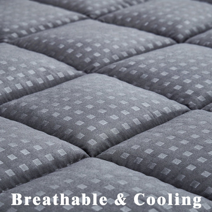 Ultimate Cooling Mattress Pad – Premium Quilted Pillow Top, Luxuriously Fluffy and Ultra-Breathable with Secure 14-18 Deep Pocket Cover – Enhanced Sleep Comfort, 1pc | Bowlift