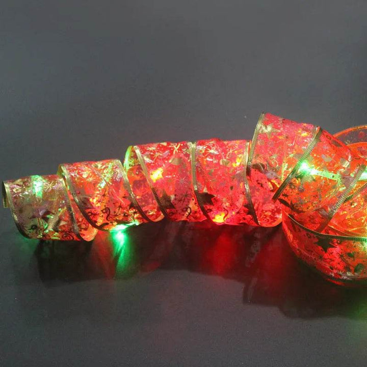BowLift | LED Lights Hot Stamping Double-layer Ribbon Christmas Decorations