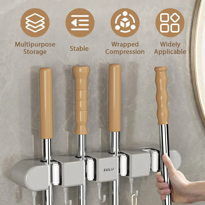 Wall mount for brooms, mops & tools | Bowlift