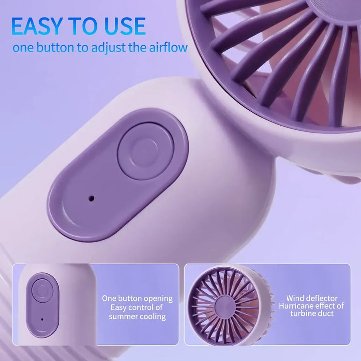 USB Rechargeable Mini Portable Fan With 3 Speeds | Bowlift