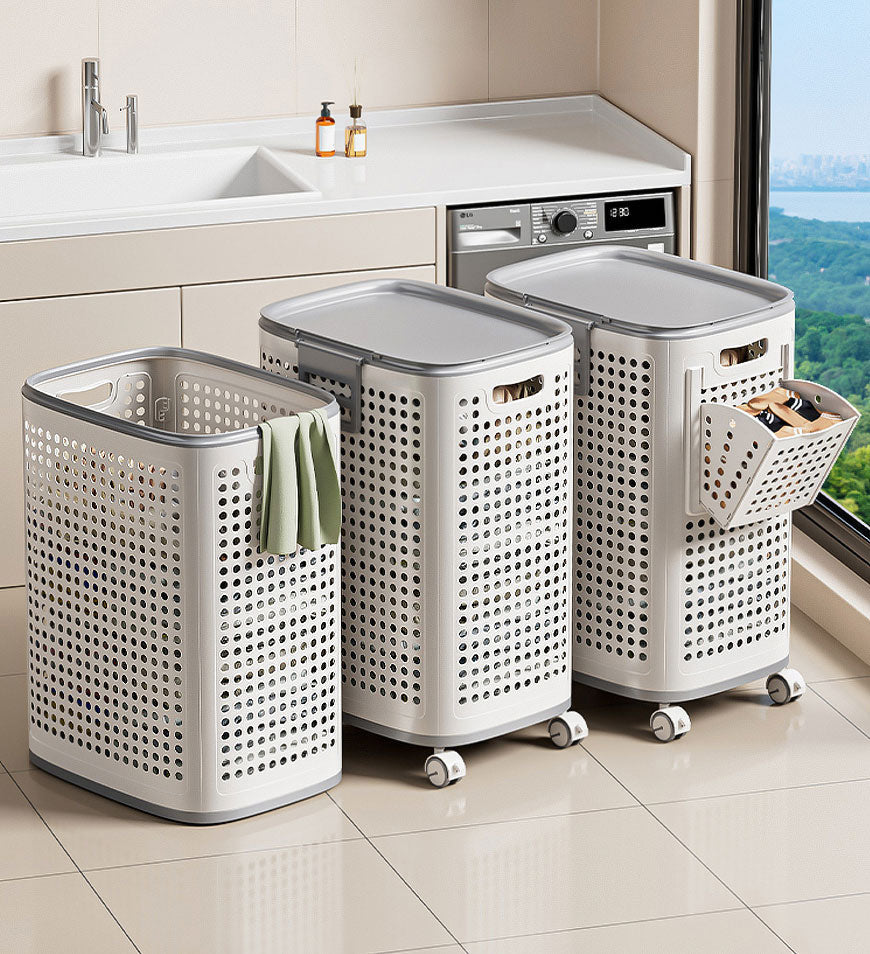 GlideEase Laundry Bin — Effortless laundry carrying without back pain for tidy, fresh clothes | Bowlift
