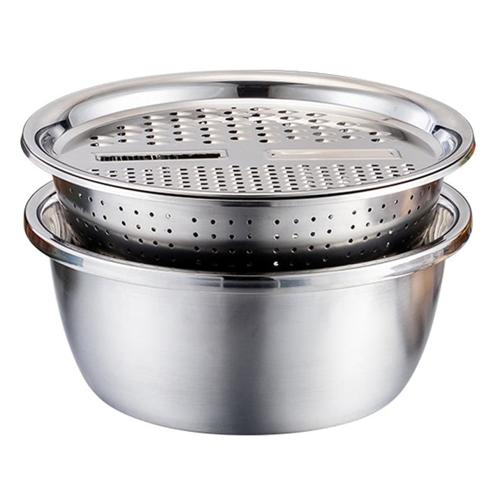 Vegetable cutter set with grater, sieve, and mixing bowl | Bowlift