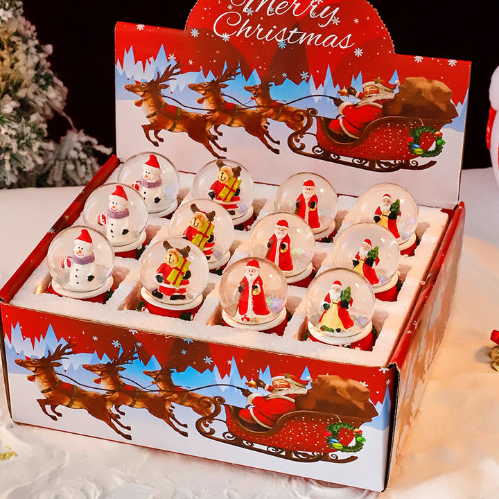 Christmas snow globe with light and snow effect
