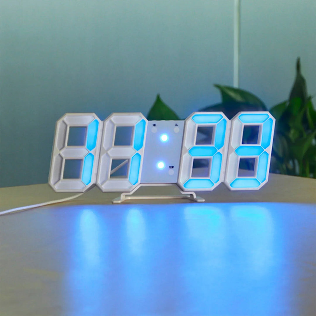 BowLift | LumiSync 3D LED Wall Clock – Modern Digital Clock with Dimmer Lighting