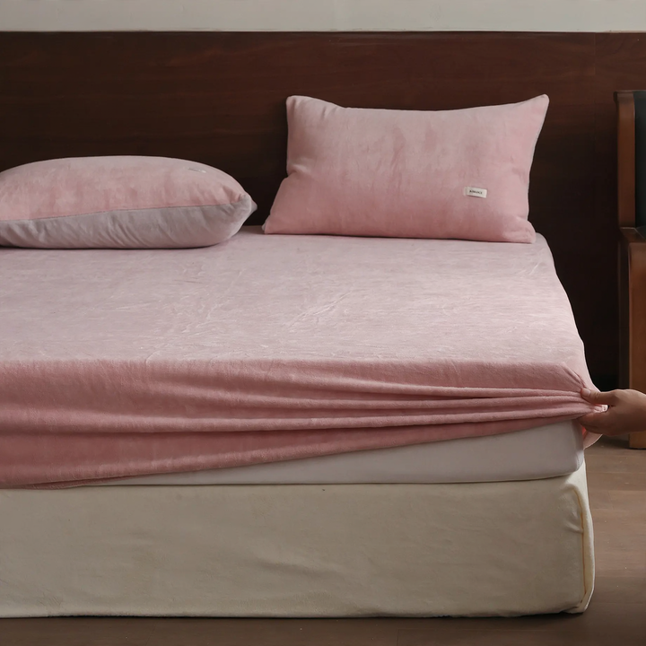 Milk fiber fitted sheet with elastic, winter