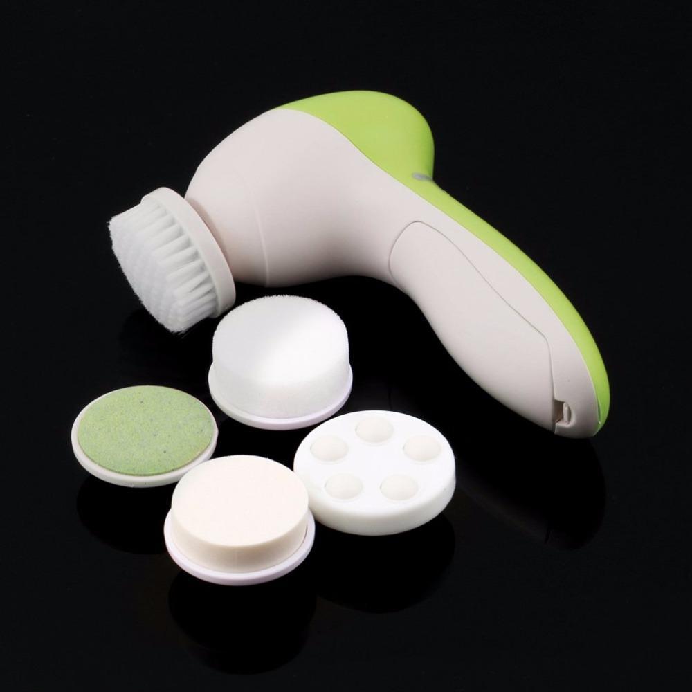 BowLift | 1 Set 5 in 1 Electric Wash Face Machine Facial Pore Cleaner Body Cleaning Massage Mini Skin Beauty Massager Face Washing Brush