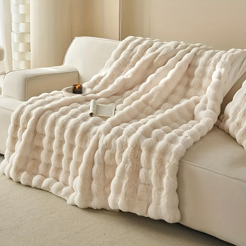 BowLift | FleeceHaven - Luxuriously Soft Bubble Fleece Blanket for Relaxing