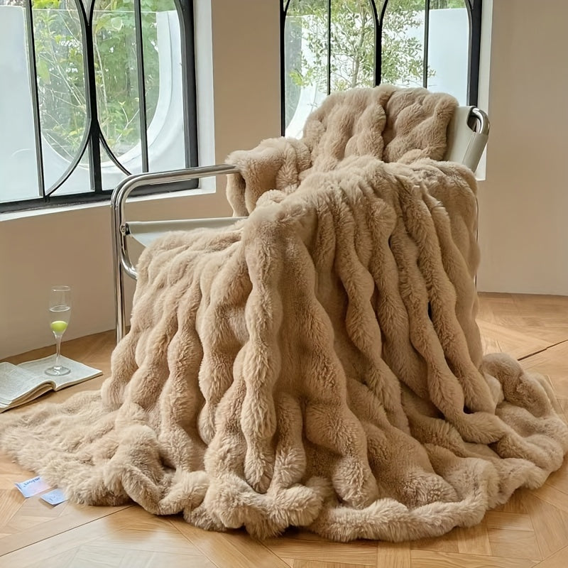 BowLift | FleeceHaven - Luxuriously Soft Bubble Fleece Blanket for Relaxing