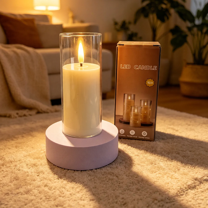 LED Real Wax Look Candle Set, 3-piece