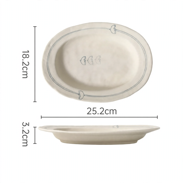 Vintage ceramic dish set, rustic design