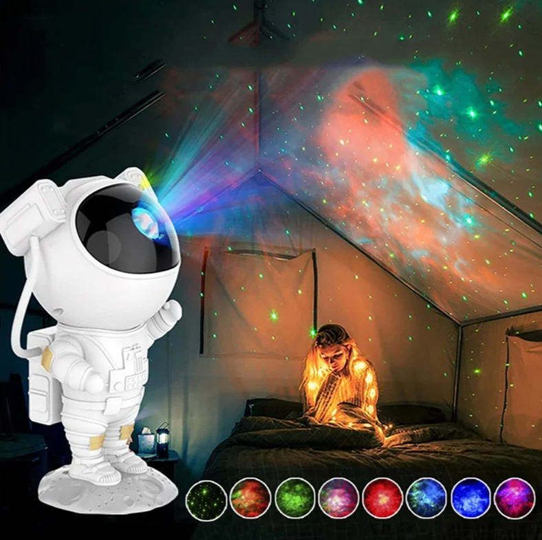 Astronaut Night Light Projector – LED Starry Sky Projector for Children's Room, Soothing Night Light with Galaxy and Space Projection, Dimmable and Adjustable | Bowlift