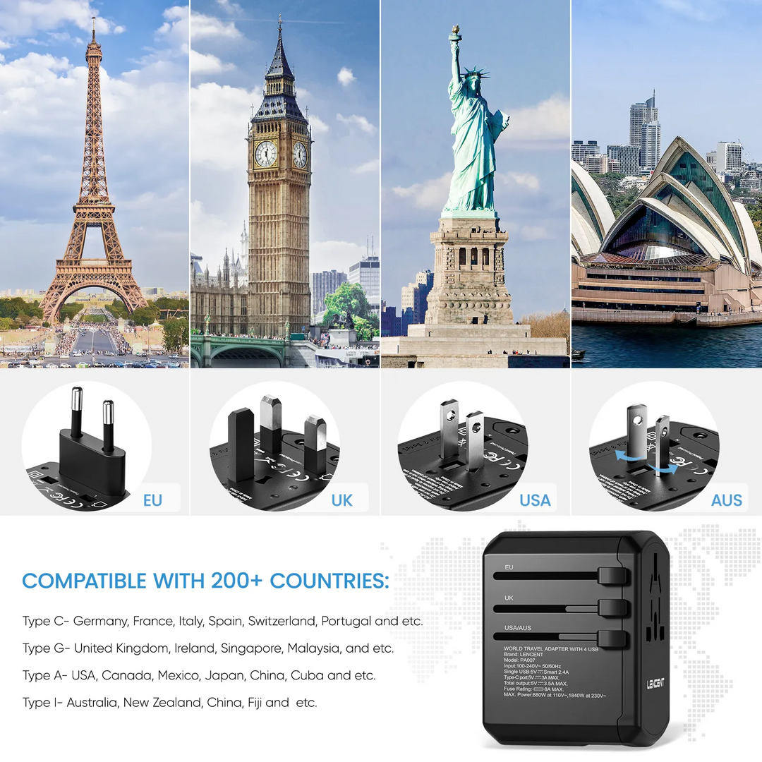 BowLift | Ultimate Travel Power Hub: All-in-One Universal Adapter
