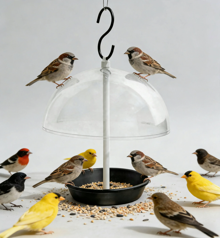 Hanging half-bowl birdbath for the garden
