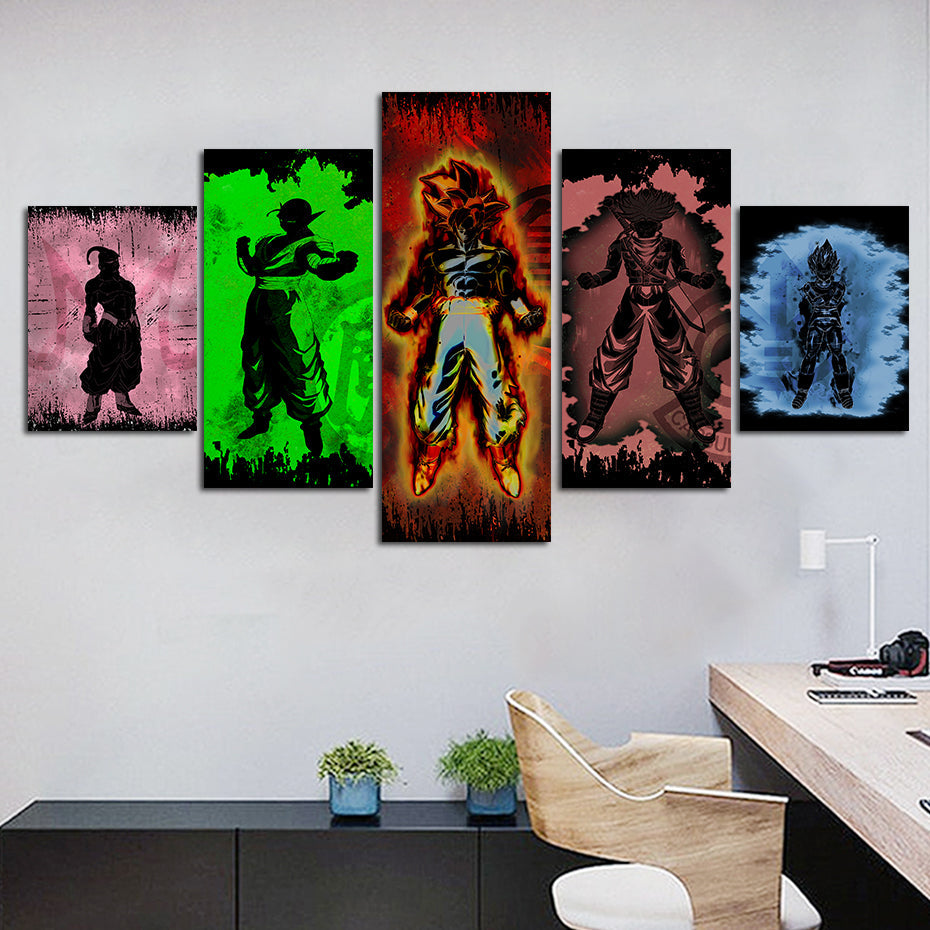Dragon Ball Z Silhouettes - Canvas Wall Art Painting | Bowlift